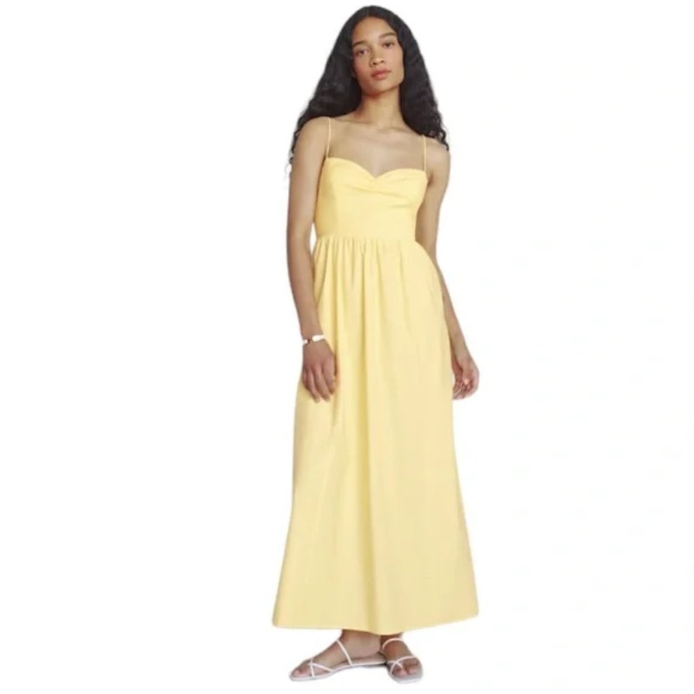 Reformation Dovie Cotton Open Back Maxi Dress Zest Yellow [Size S]
